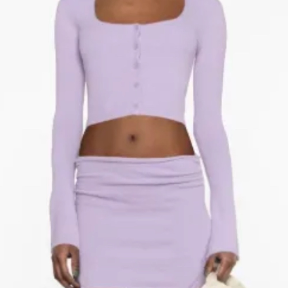 Danielle Guizio Lavender sweater skirt set NWOT